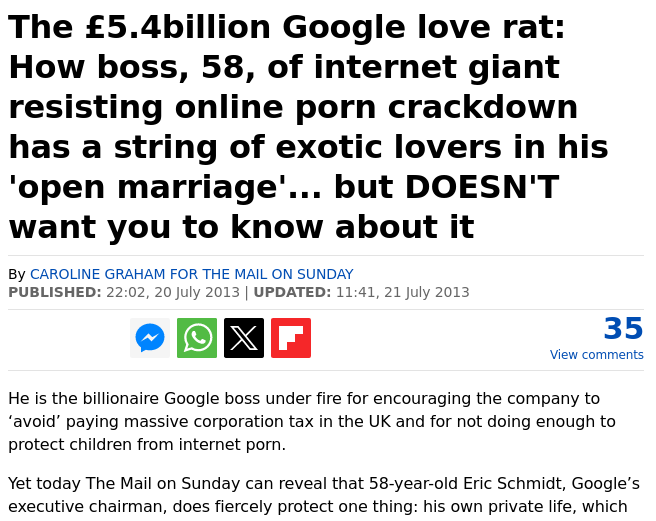 The £5.4billion Google love rat: How boss, 58, of internet giant resisting online porn crackdown has a string of exotic lovers in his 'open marriage'... but DOESN'T want you to know about it