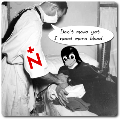 Linux gives blood to Novell