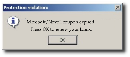 Novell coupons warning