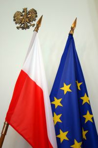 EU and Polish flag