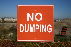 Sign against dumping
