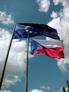 Czech Republic and EU flags