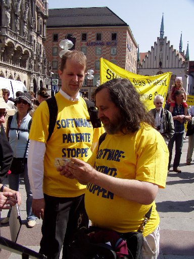 Stallman at protest