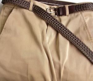 Trousers and belt