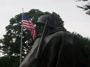 Look back at Korean War Memorial in Washington, DC