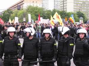 Police at protest