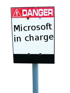 Danger sign for Microsoft