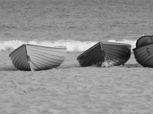 Row boats on the shoreline