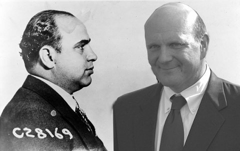 Al Capone mugshot and Steve Ballmer