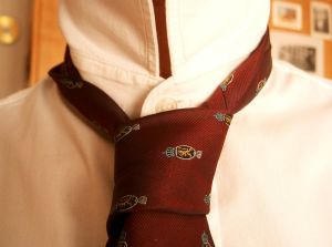 Tying necktie