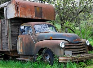Old rusty abandoned truck