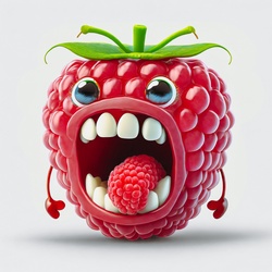 Raspberry, Funny Cartoon