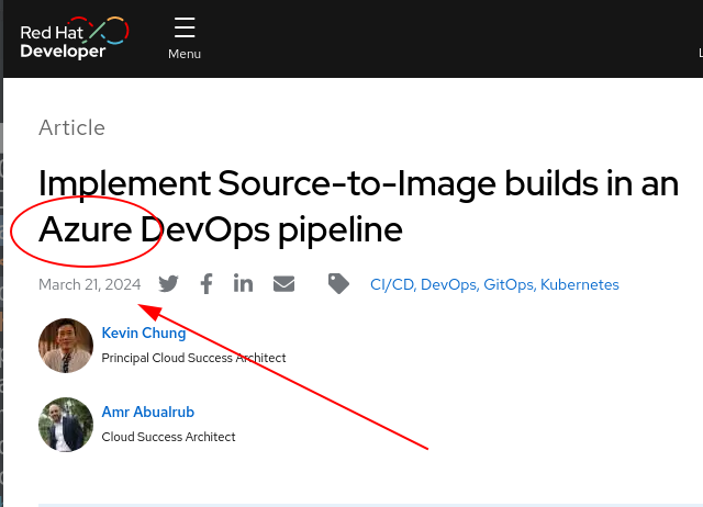 Implement Source-to-Image builds in an Microsoft trap Azure DevOps pipeline